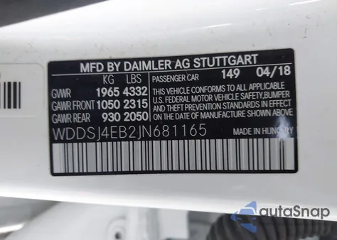 2018 Mercedes-Benz Cla 250 из США, поврежденный, VIN WDDSJ4EB2JN681165